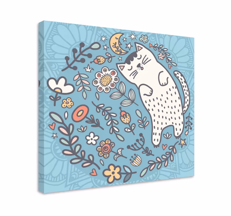 Suloinen kissa mandala mandala canvas - Tenstickers