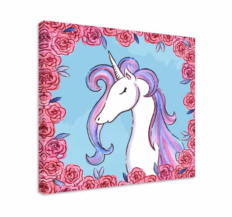 Unicornios tonos lila yksisarvinen canvas - Tenstickers