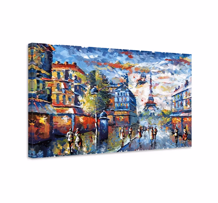 Pariisin boheemi taide akvarelli tyyli taide canvas - Tenstickers