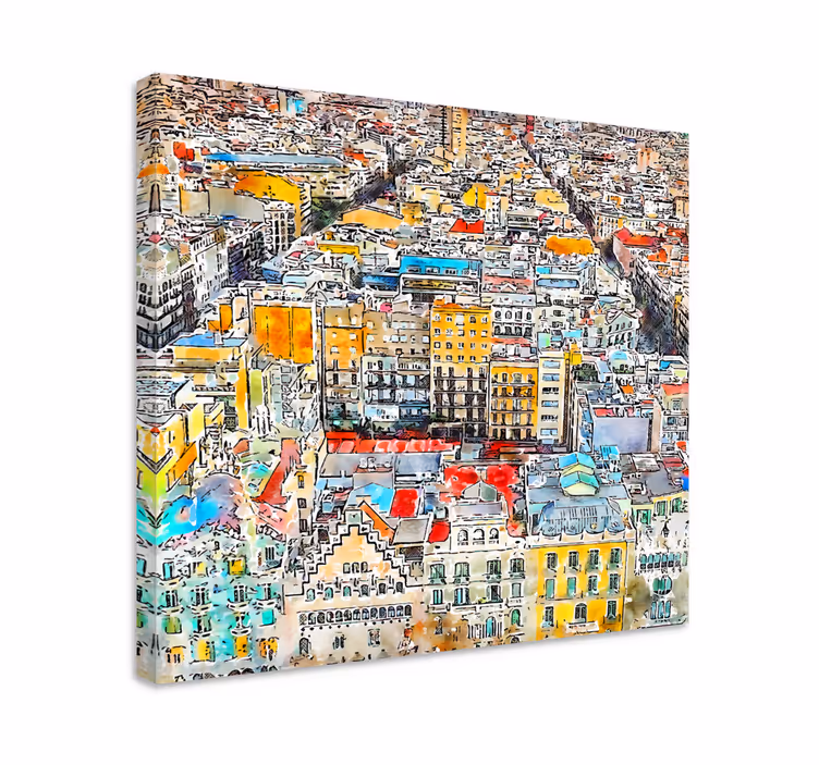 Arte vistas barcelona taide canvas - Tenstickers