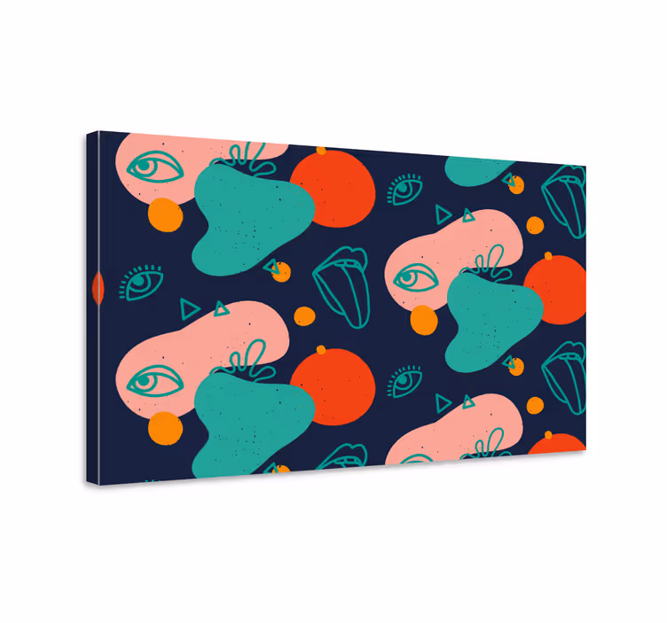 Arte labios estilo memphis taide canvas - Tenstickers