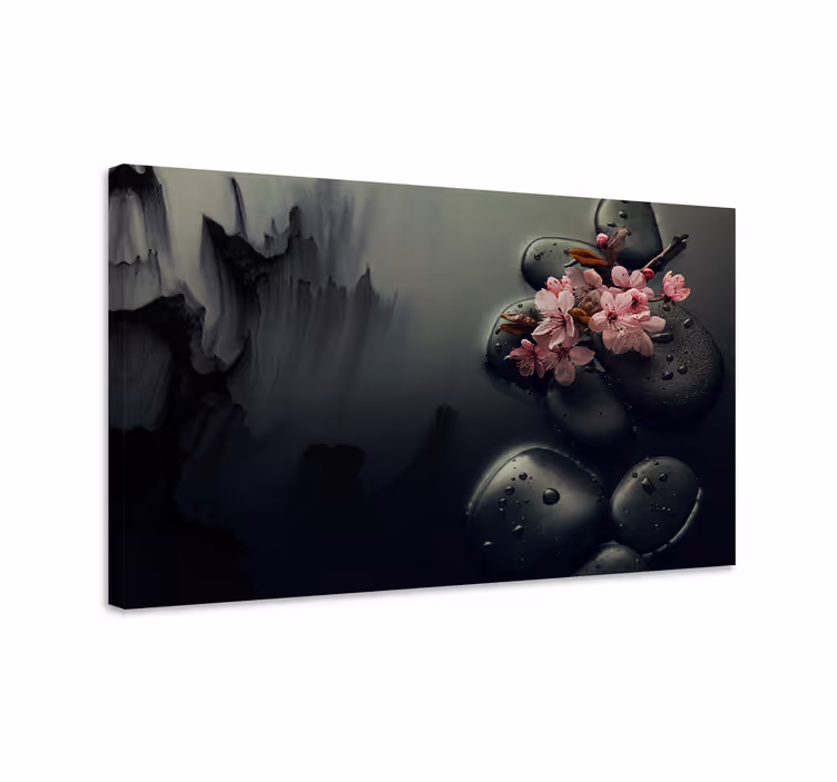 Elegantes flores piedras zen elegantti canvastaulu - Tenstickers