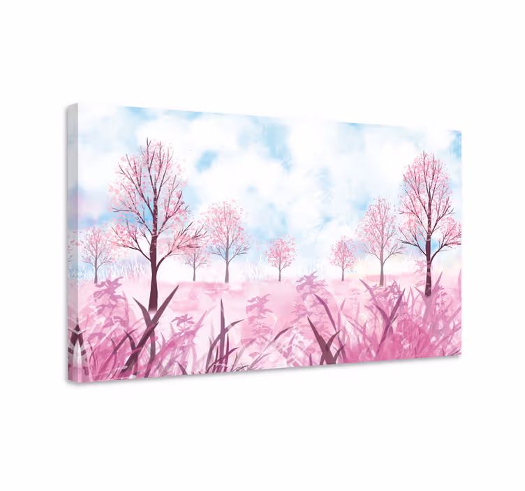 Arboles primavera de acuarela puu canvas - Tenstickers