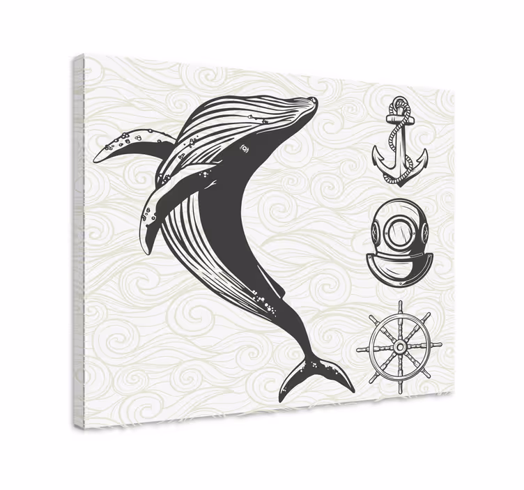 Rústico para baño marino maalais canvas - Tenstickers