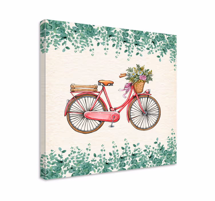 Maalaismainen vintage polkupyörä maalais canvas - Tenstickers