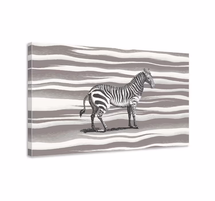 Vintage harmaa asteikko seepra canvas - Tenstickers