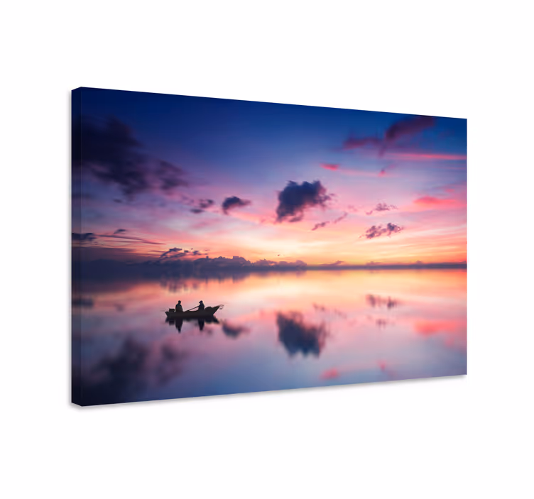 Järven auringonlasku canvas taulu maisema - Tenstickers
