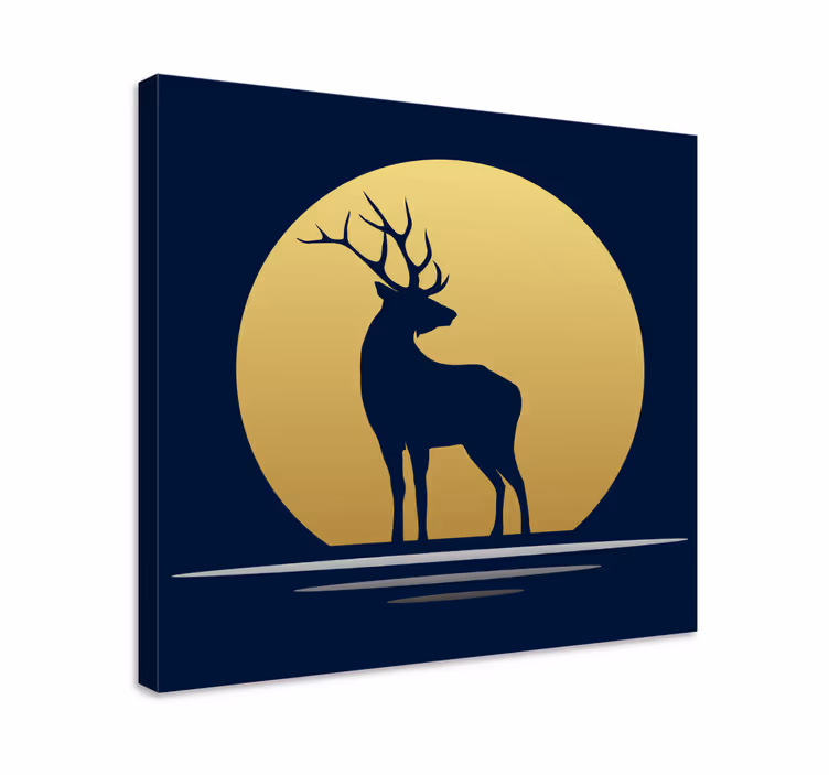 Peura siluetti kuu canvas taulu - Tenstickers