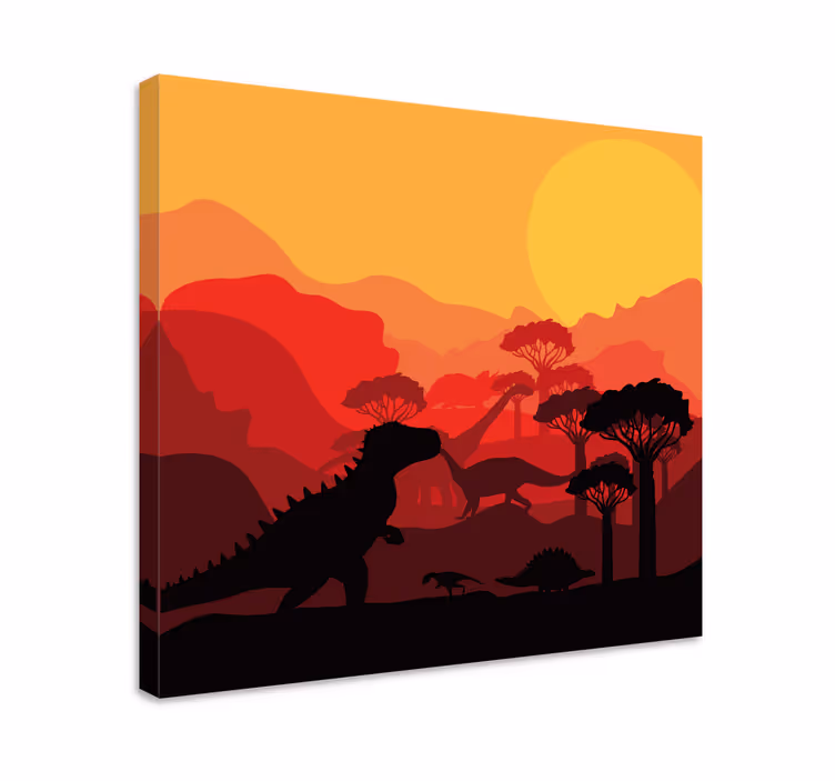 Dinosaurukset jurassic maisema dinosaurus canvas - Tenstickers