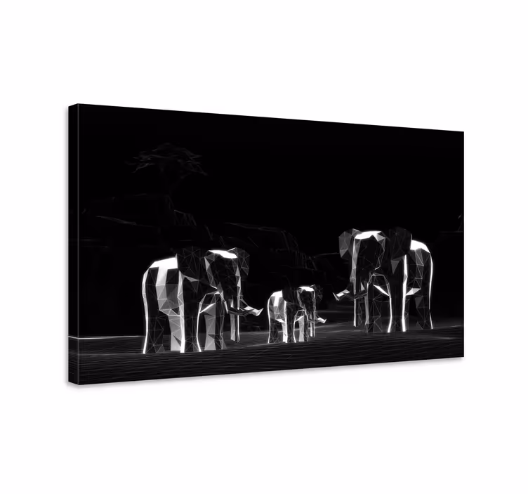 Harmaa norsuja 3d vaikutus elefantti canvas - Tenstickers