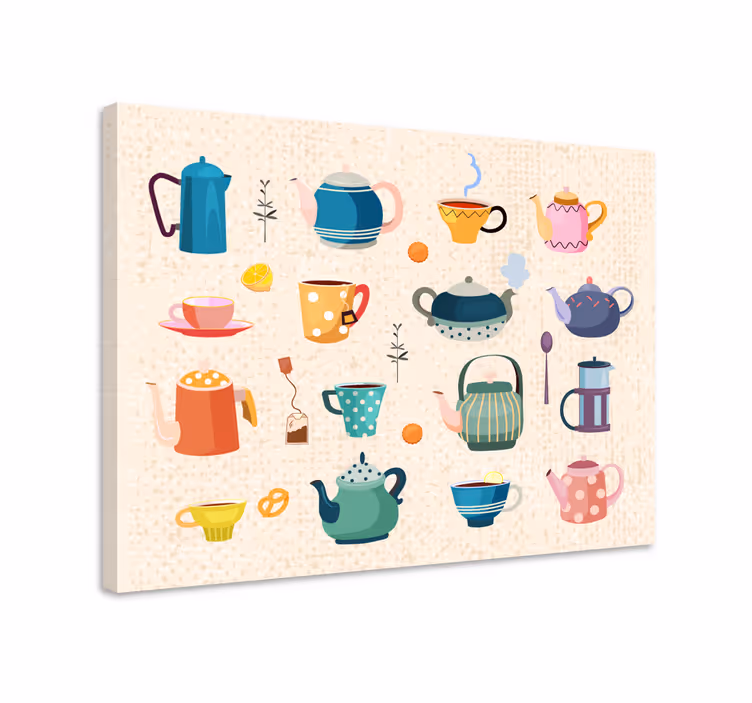 Vintage keittiö teetä vintage canvas - Tenstickers