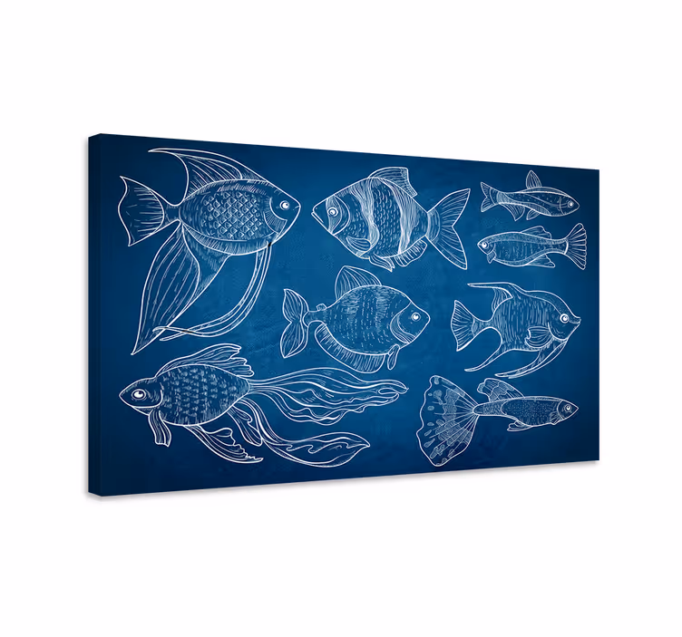 Merikalat kylpyhuone canvas - Tenstickers