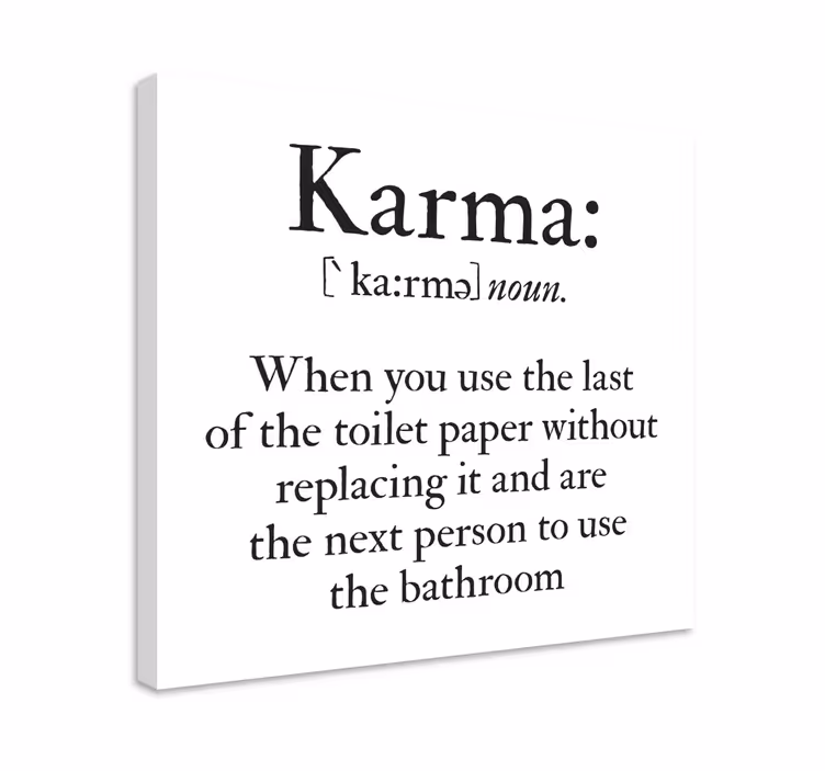 Kylpy hauskaa karma kylpyhuone canvas - Tenstickers