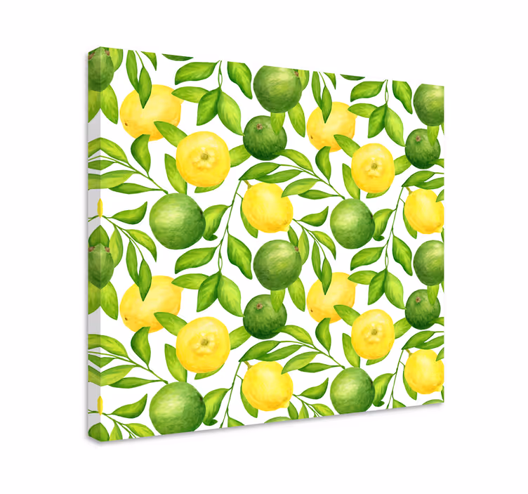 Sitruunat ja limetit hedelmä asetelma canvas - Tenstickers