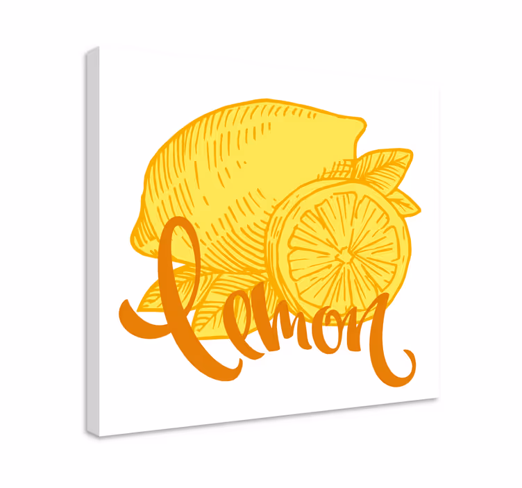 Appelsiini ja sitruuna luonnos hedelmä asetelma canvas - Tenstickers