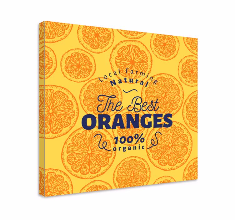 Oranssi käsin piirretty kuvio hedelmä asetelma canvas - Tenstickers