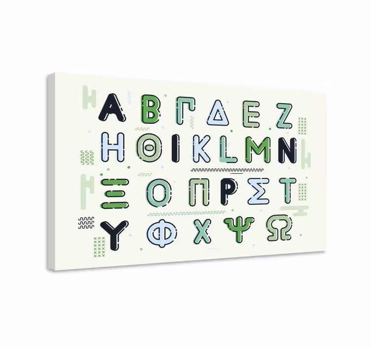 Kreikan aakkoset aakkos canvas - Tenstickers