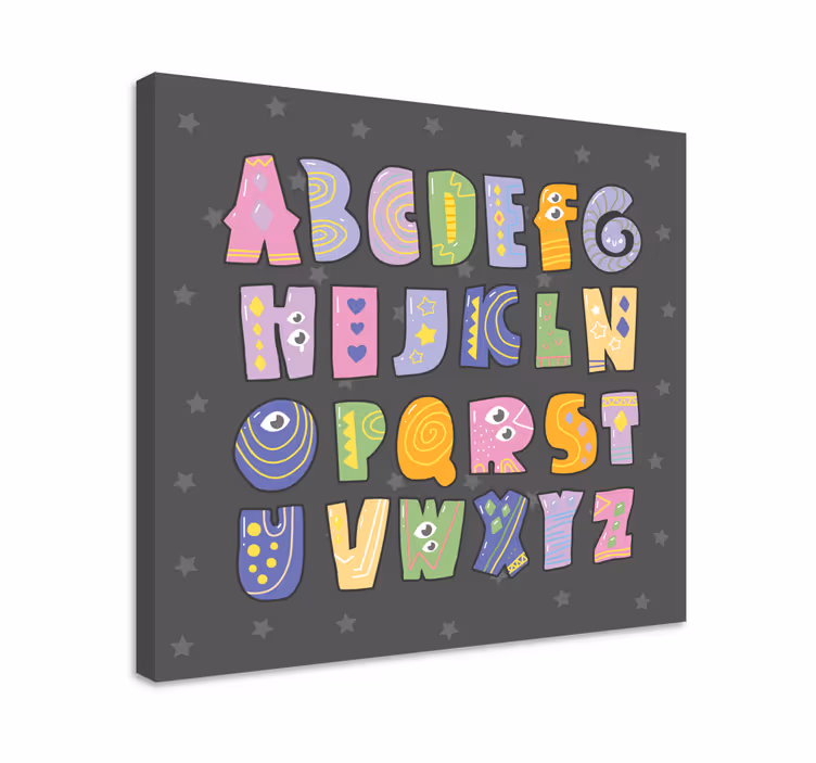 Leikkisät aakkoset canvas taulu - Tenstickers