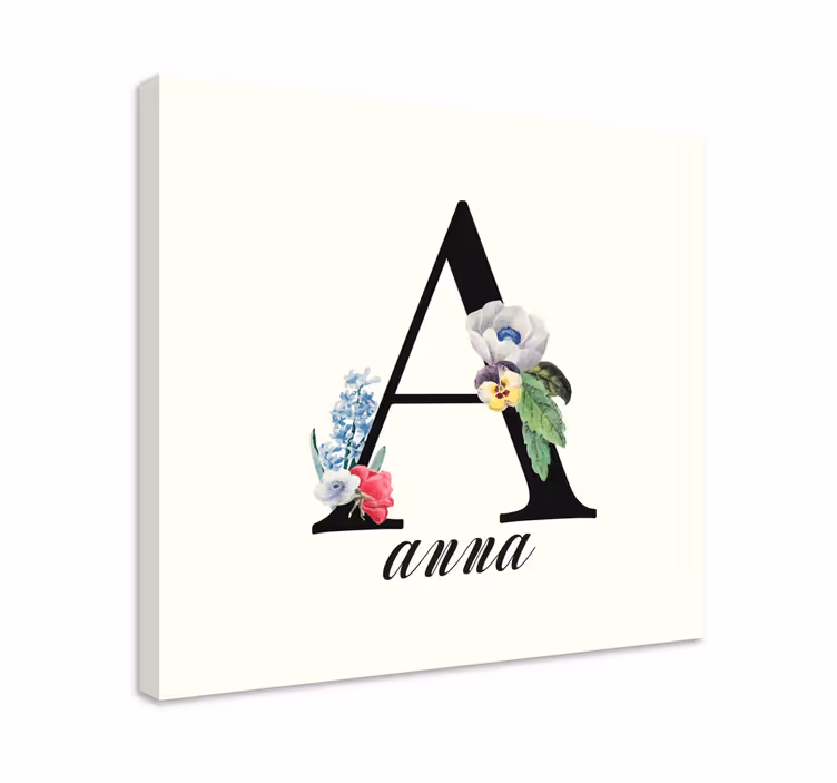 Henkilökohtainen kirje aakkos canvas - Tenstickers