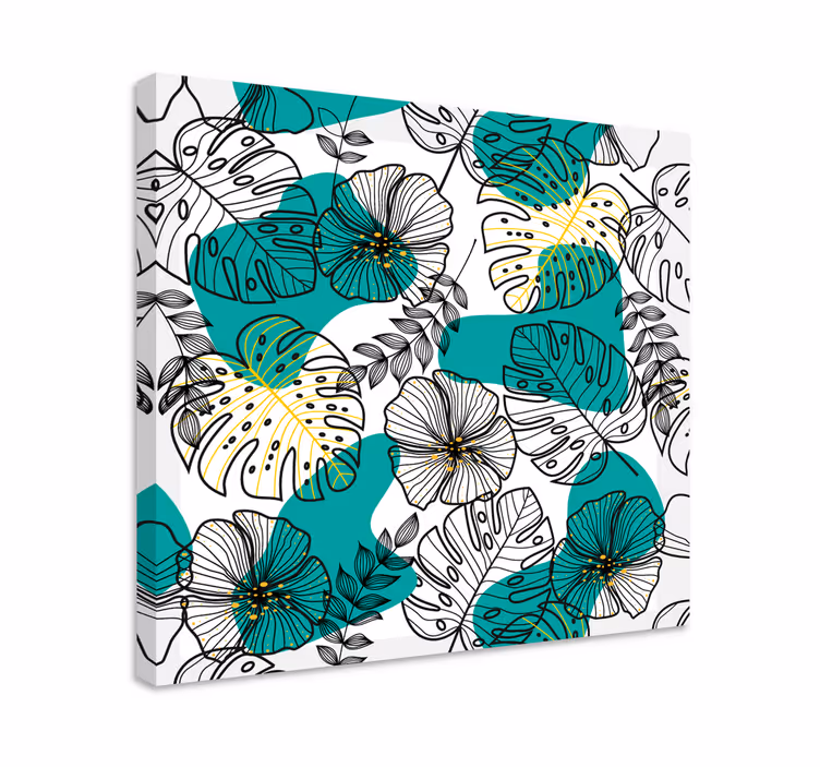 Kukkalehtikuvioinen canvas-taulu - Tenstickers