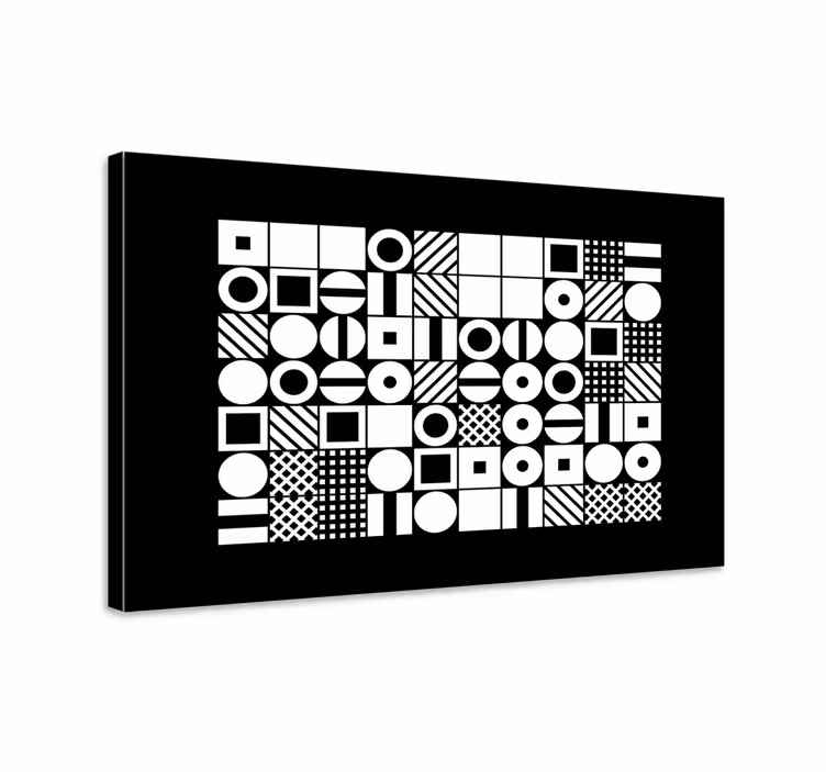 Mustavalkoinen geometria toimisto canvas - Tenstickers