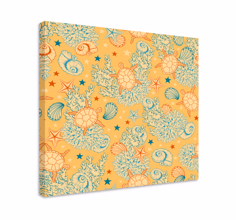Merimies canvas taulu kilpikonnakuviolla - Tenstickers