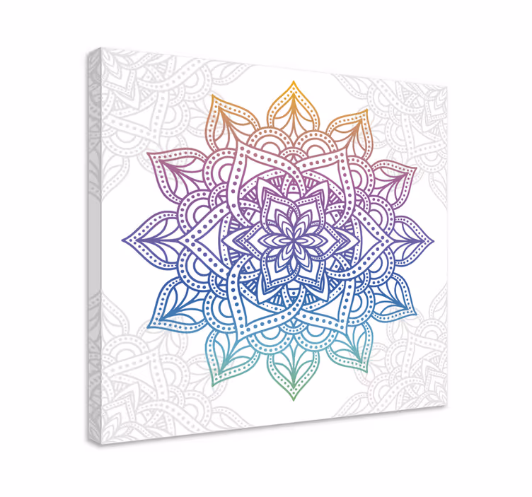 Zen canvas taulu monimutkaisella kasvimandalalla - Tenstickers