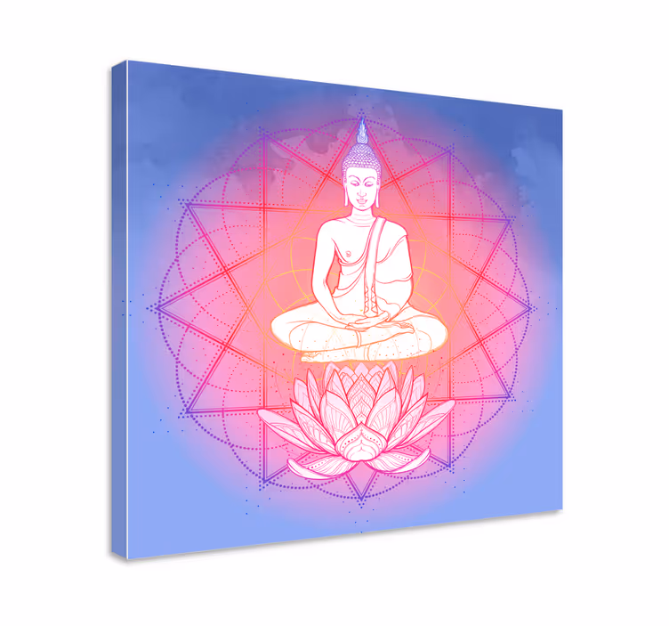 Mandala buddha meditoi mandala canvas - Tenstickers