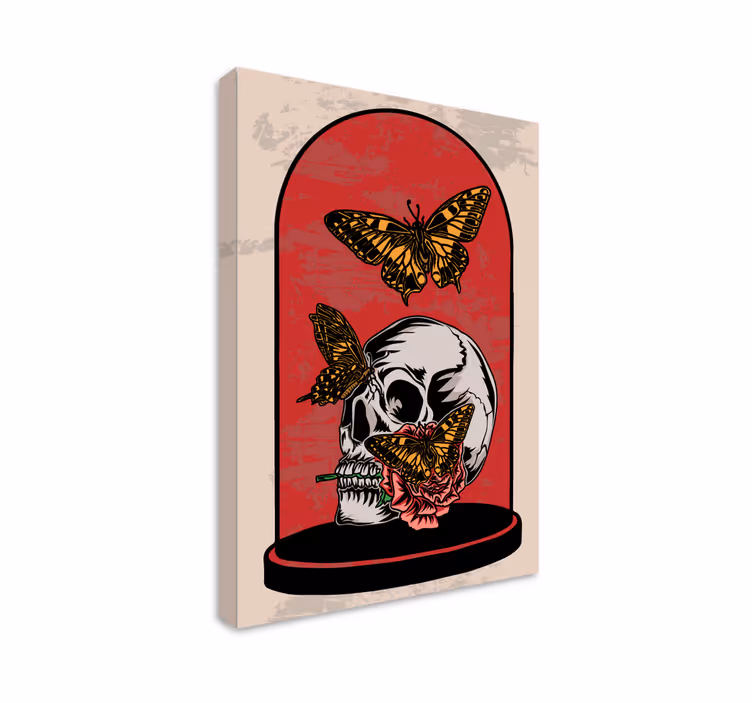 Kallo perhonen kontrasti taide aiheinen canvas - Tenstickers