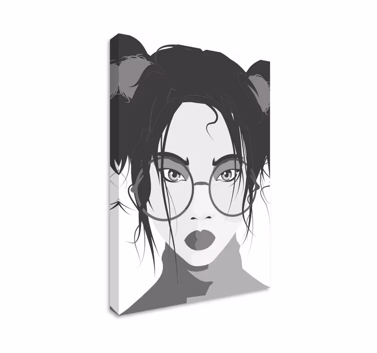 Tyylikäs nuori nainen hahmo canvas taulu - Tenstickers