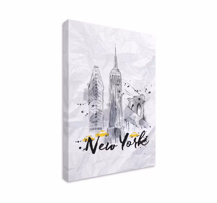 New yorkin siluetti kuva kaupunki canvas taulu - Tenstickers