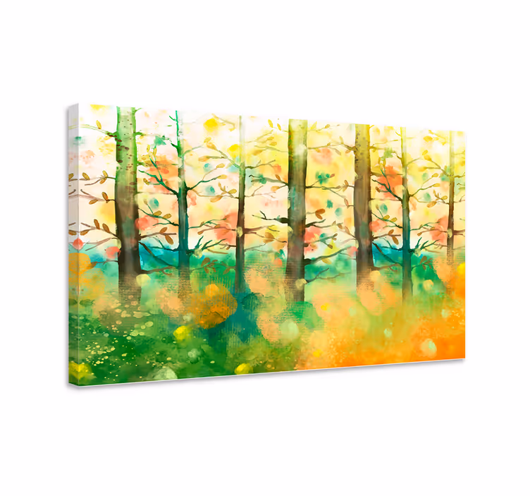 Monivärinen puu puu canvas - Tenstickers