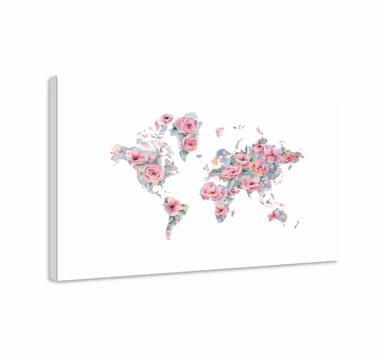 Kukkavalkoinen muotoilu kukka ja kasvi canvas taulu - Tenstickers
