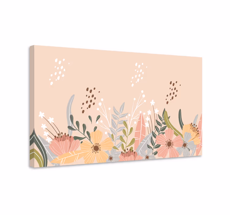 Pastelli kukkakuvio kukka ja kasvi canvas taulu - Tenstickers