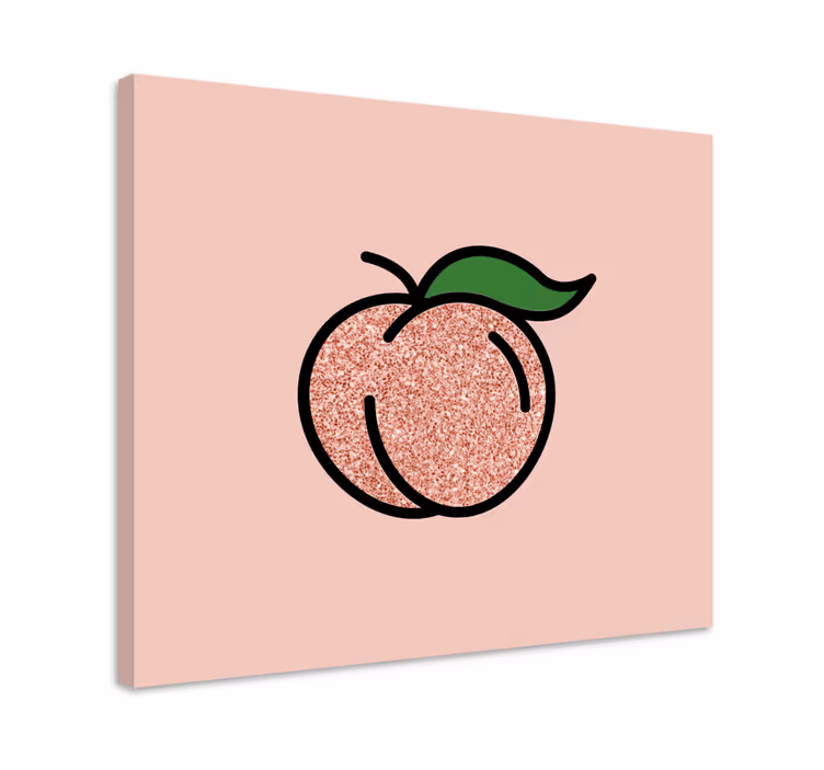 Kiiltävä persikkataideteos hedelmä canvas taulu - Tenstickers