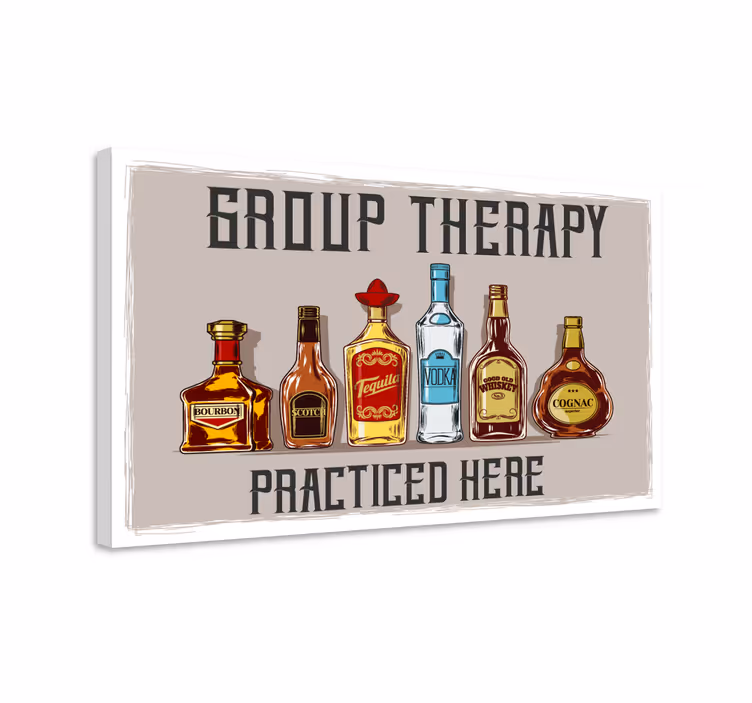 Hauska viina-teksti ravintola canvas - Tenstickers