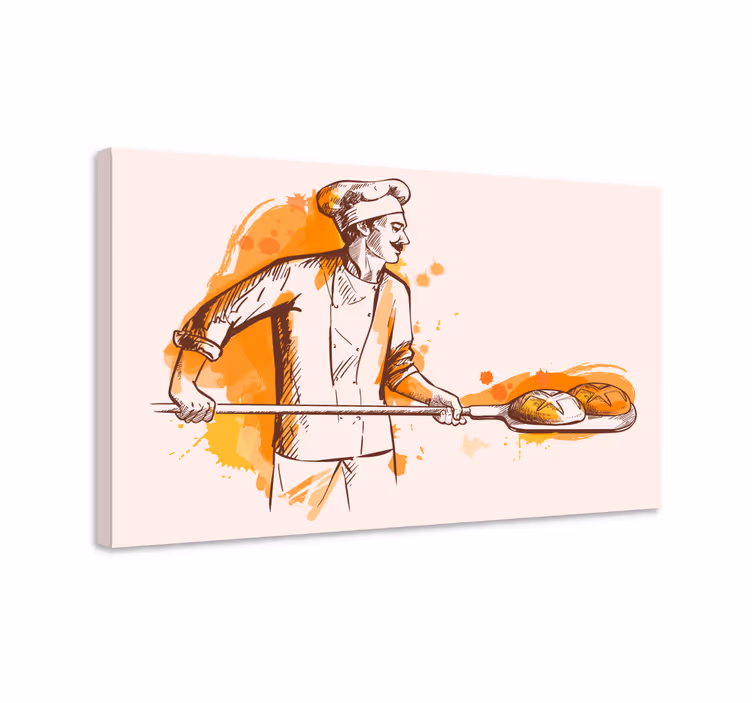 Leipuri pitelee leipää hedelmä canvas taulu - Tenstickers