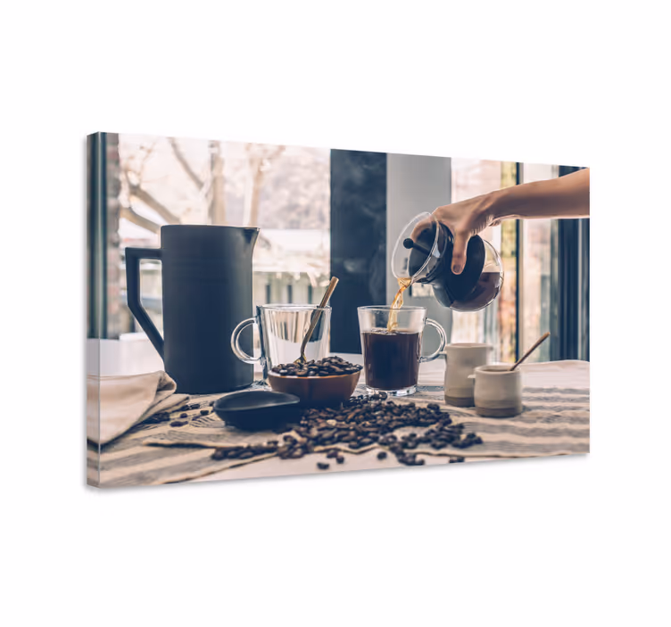 Triptyykki kahvi ravintola canvas - Tenstickers