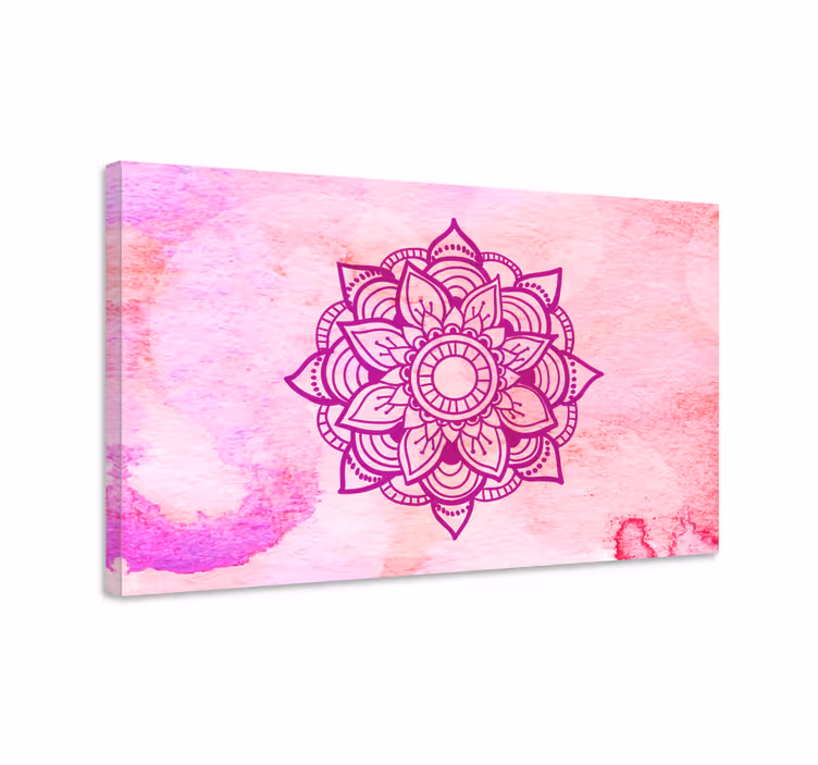 Yksityiskohtainen kasvi-aiheinen mandala canvas taulu - Tenstickers