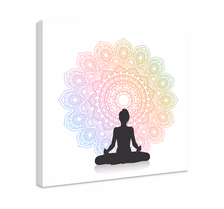 Sateenkaarijooga mandala canvas - Tenstickers