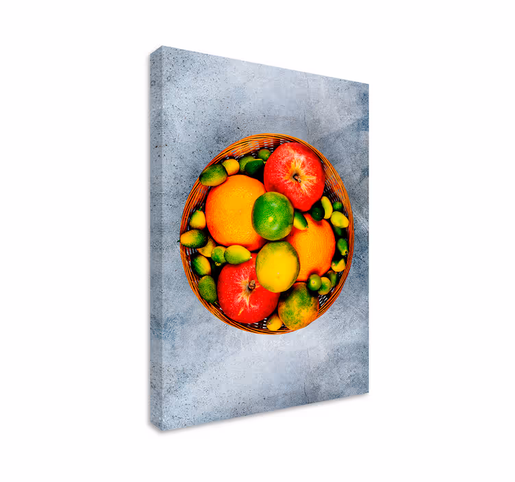 Värikäs hedelmäkulho hedelmä asetelma canvas - Tenstickers