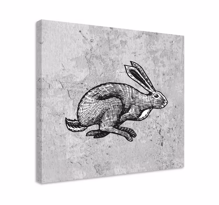 Juokseva jänis eläin canvas taulu - Tenstickers