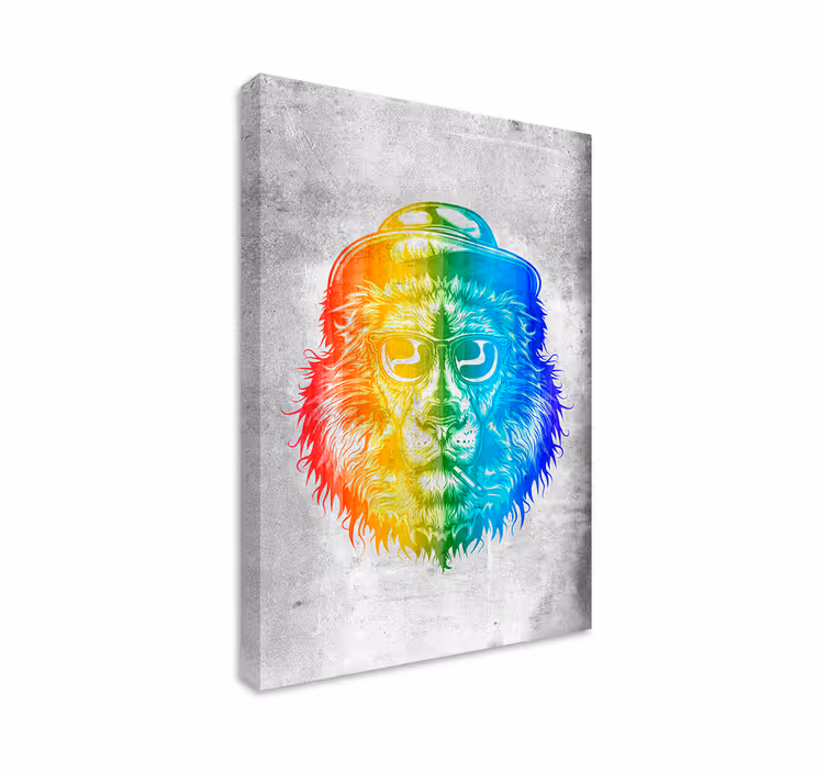 Leijona sateenkaaren väreillä nuorten canvas - Tenstickers