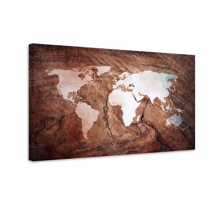 Mantereiden kartta canvas-taulu - Tenstickers