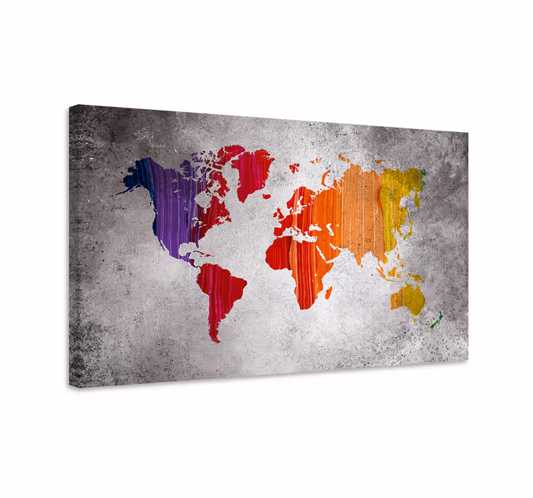 Vilkas abstrakti maantiede maailmankartta canvas taulu - Tenstickers
