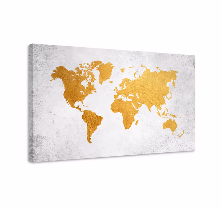 Mapamundi dorado maailmankartta canvas - Tenstickers