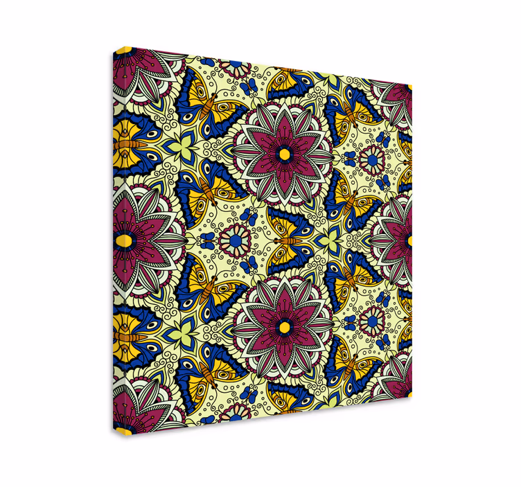 Värikäs perhonen mosaiikki moderni canvas - Tenstickers