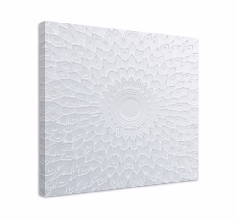3d valkoinen mandala moderni canvas - Tenstickers