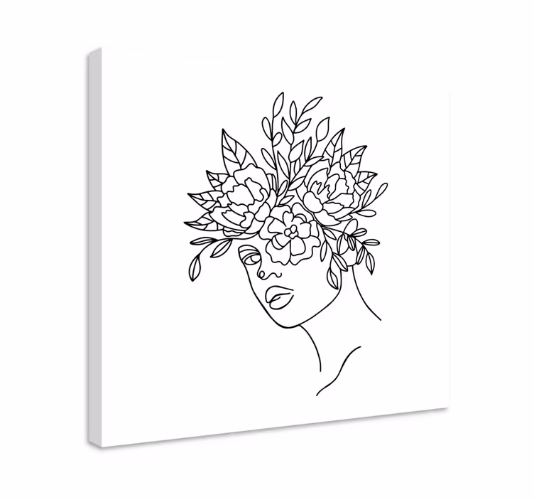 Naiset kukka kasvot taide canvas - Tenstickers