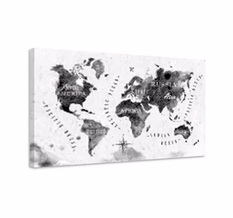 Maaliroiskeet maailmankartta canvas - Tenstickers